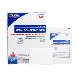 Dukal Pad, Non Adherent, Sterile, 2" x 3", White (Pack of 1200)