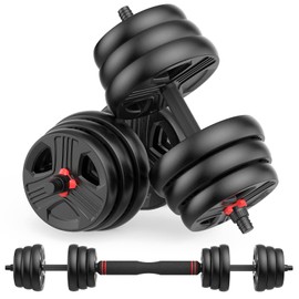 UKEEP Adjustable Dumbbells Sets, 20/30/40/60/80lbs Free Weights Dumbbells Set of 2 Convertible To Barbell A Pair of Lightweight for Home Gym, Women and Men Equipment