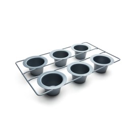 Fox Run Non-Stick Popover Pan, 6 Cup Yorkshire Pudding Pan, Grey