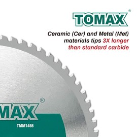 TOMAX Tooth Industrial Level Steel and Ferrous Metal Saw Blade with 5/8 Inch DMK Arbor (14" 66T)