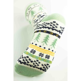 Lazy One Men and Women's Novelty Crew Socks, Funny Crew Socks For Men and Women, Christmas Socks (Tree Fair Isle)