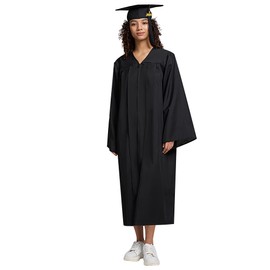 TngHui Graduation Cap and Gown Set with 2026 Tassel, Matte Finish Bachelor's Degree Regalia for High School College, Unisex Size 45(5'0"-5'2")