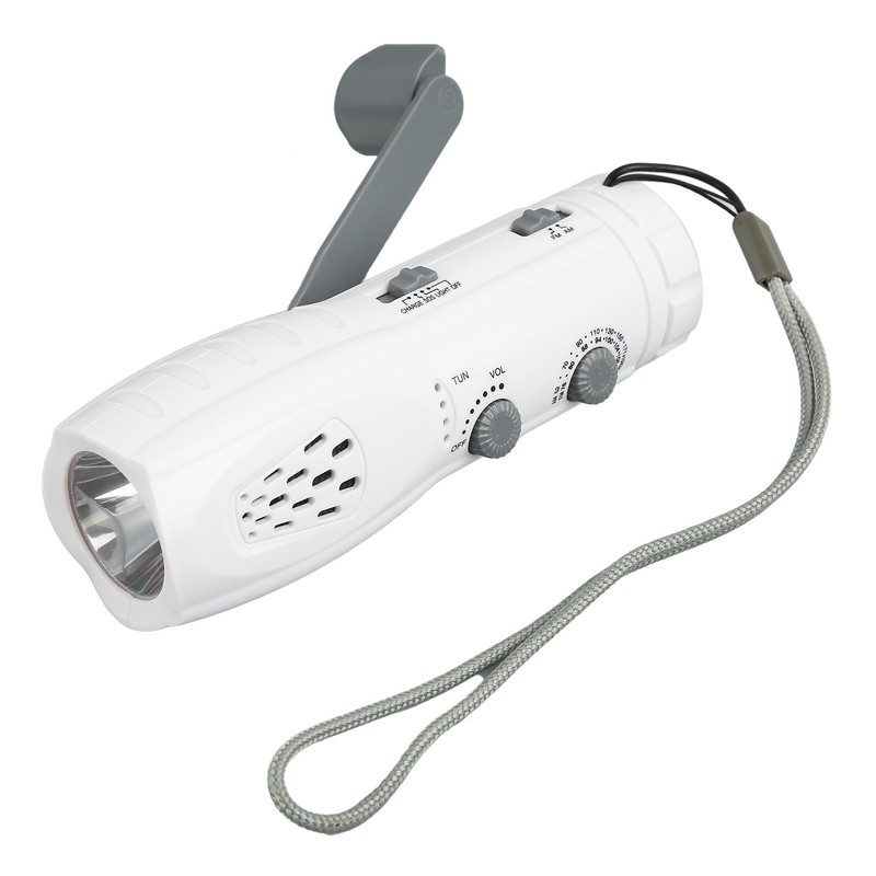 Hand Crank Flashlight Radio Portable Multifunctional Support AM FM SOS