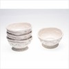 Firenze Ivory 6-Inch Ceramic Ice Cream Bowls, Set of 4 – Elegant Embossed 22 oz Dessert Bowls with Vintage Scroll Rim – Classic White Dishware for Sweets, Snacks, and Entertaining