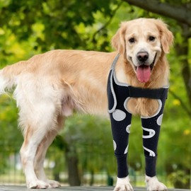Dog Shoulder & Elbow Brace – Anti-Licking Sleeve for Shoulder Dislocation, Elbow Injuries, Postoperative Recovery – Reflective, Breathable Dog Front Leg Brace Support, Cone Alternative – Both Legs, L