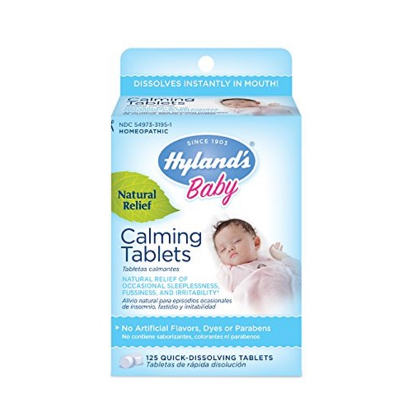 Hyland’s Baby Calming Tablets Natural Symptom Relief Fussy and Sleepless Babies, 125 Count