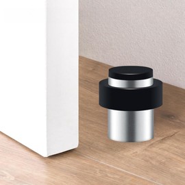 Door Stops, 52mm Door Stoppers for Floor Heavy Duty Stainless Steel Modern Tall Doorstop with Sound Dampening Rubber Bumper Mute Door Stops for Home and Office