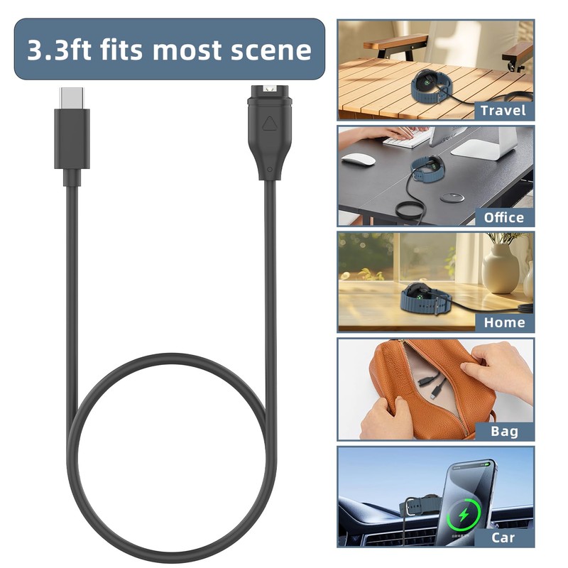 Clolasa USB-C Charging Cable for Garmin Watch Charger