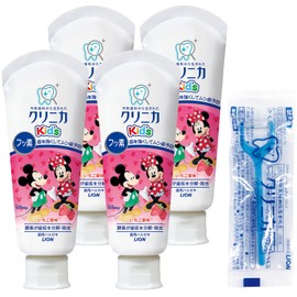 Clinica Kid's Toothpaste, Fluorine, Enzyme, Toothpaste, Children, Strawberry, 2.1 oz (60 g) x 4 + Y-Shaped Floss Included