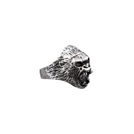 Vanesseva Stainless Steel Gorilla Skull Ring for Men - Viking Animal Head Biker Jewelry, Punk Hip Hop Gothic Band, Father's Day Gift Accessories​ (9)