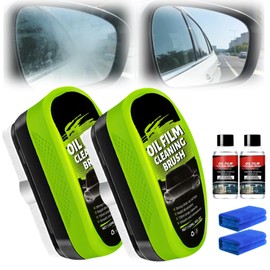 Yicengy Automotive Oil Film Cleaning Brush, 2026 New Car Windshield Oil Film Remover for Car Windows Includes 1 Refill Bottle, Glass Coating Cleaner Board, Anti-Rain Fog, Improves Clarity (2pcs)