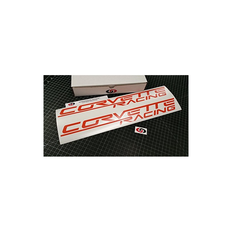 Corvette Racing Decal Custom 2.2" x 20" Gloss Orange