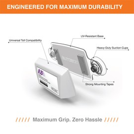 AUTOBOXCLUB EZ Pass Holder/Toll Pass Holder for Most US States/Toll Pass Windshield Mount/Easy to Install and Remove/with 4pcs Toll Pass Mounting Strips/UV-Protective (PAW)