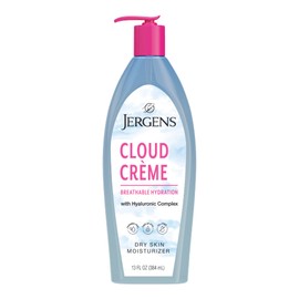Jergens Cloud Creme Breathable Body Lotion, Fast-Absorbing Hydrating Moisturizer, Paraben-Free, with Hyaluronic Complex, Non-Greasy Application, 13 oz