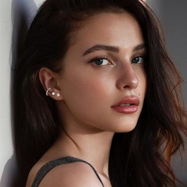 Jstyle Titanium Earrings, Unisex, Popular, Hypoallergenic, Titanium, Flat Back Earrings, CZ, Opal, Moonstone, Ears, Cartilage, Silver, Stud Earrings for Women and Men, Titanium Stainless Steel Silver