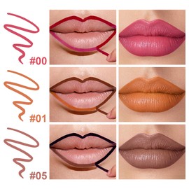 3 Colors Peel Off Lip Liner Stain with Tweezer, Long Lasting Waterproof Lip Tint Stains Makeup Set with Matte Finish for Women, Natural Look, Easy to Use, for All Skin Types (015)