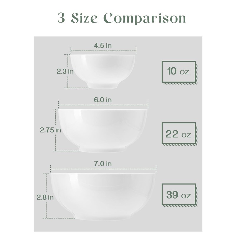 DOWAN 39 OZ Soup Bowls Set of 4 - Large