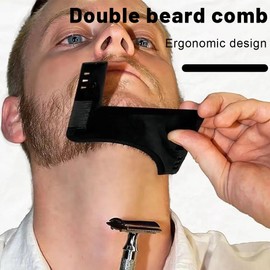BDEPSTR 3 Piece Beard Stencil, Beard Styler, Beard Contour Stencil, Beard Comb Styling Tool for a Perfect Beard Look