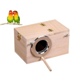zmgmsmh Bird Nest Breeding Box Cage Wood House for Finch Lovebirds Cockatiel Budgie Conure Parrot, 8'' X 5'' X 5''