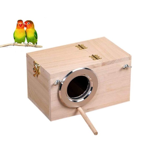 zmgmsmh Bird Nest Breeding Box Cage Wood House for Finch