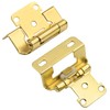 1/2" Overlay Brass Gold Cabinet Hinges, (25 Pairs - 50