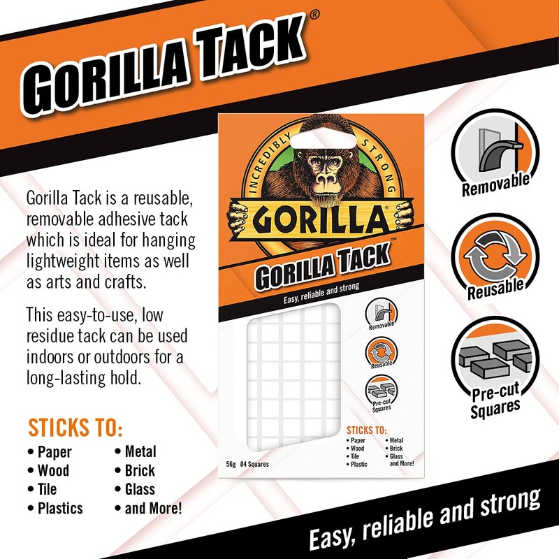 Gorilla 3144001 Tack 56g, White