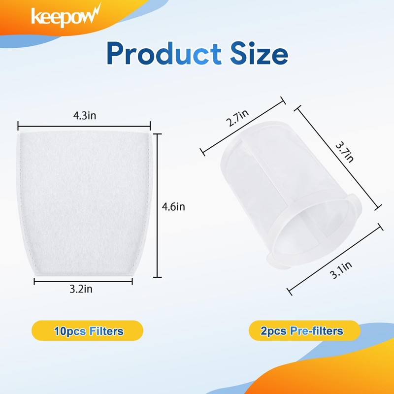 KEEPOW Vacuum Filters Compatible with Makita T-03193 Replacement Vacuum Filter