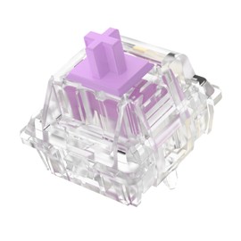 DUROCK Linear Switches, Creamy Purple Stem L4 Linear Switch 67g, 5 Pins Smooth Lubed Switches for Mechanical Keyboards (DUROCK L4 Clear, 70pcs)