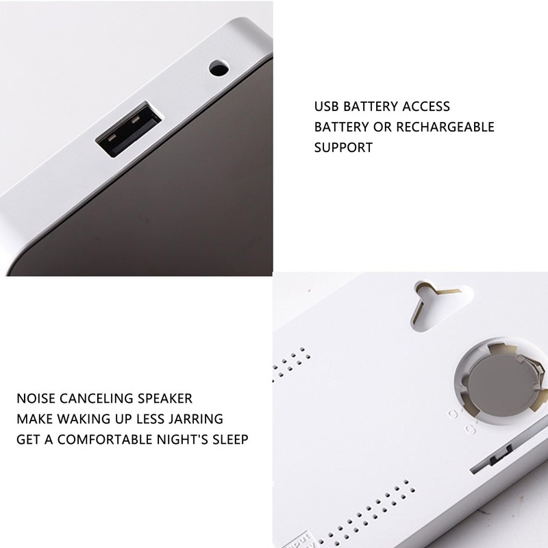 Digital Alarm Clock, USB Charging Digital Clock with Noise Reducing