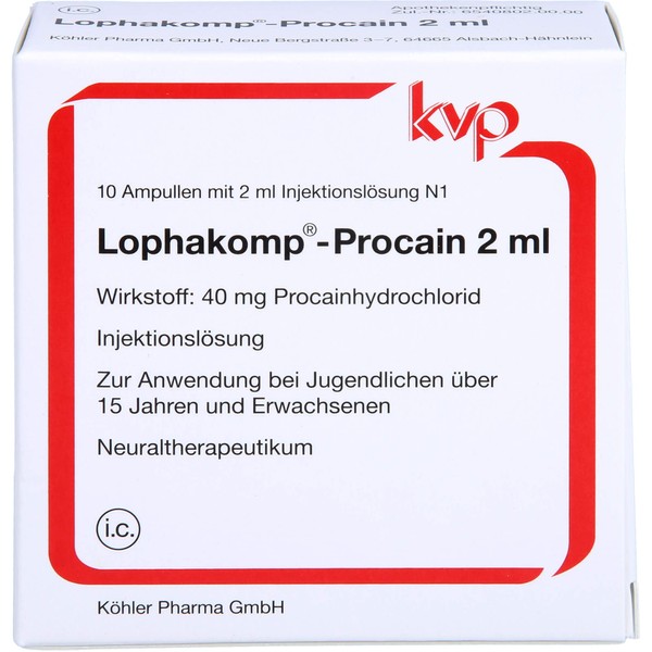 LOPHAKOMP Procaine 2 ml Solution for Injection 10 x 2 ml