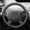 Loncky Black Genuine Leather Suede Steering Wheel Cover for Toyota