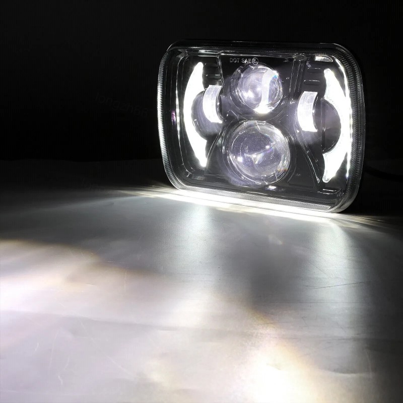 Unbranded For Nissan D21 Pickup 1986-1994 Black 7x6" LED Headlight