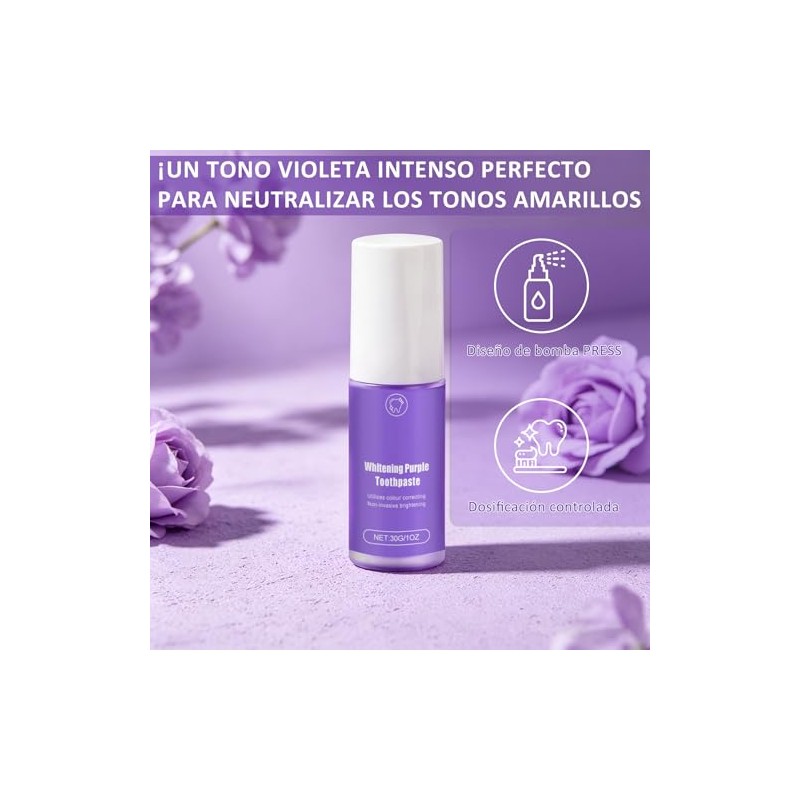 Polvo Morado Blanqueador Dental, Cuida las Encías, Refresca el Aliento