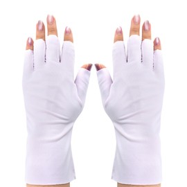 Qiuyan UV Gloves for Gel Nails Professional UPF50+ UV Protection Gloves for Driving Cycling Fishing Running (Purple)