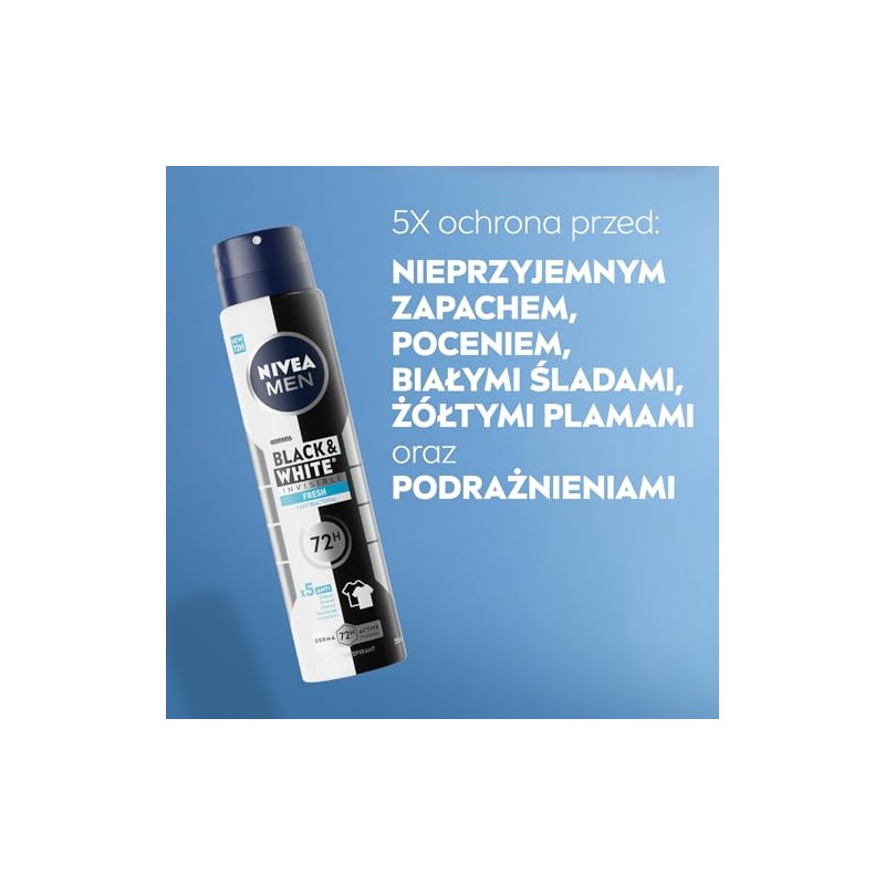 NIVEA MEN Black&White 48H Invisible Fresh Antitranspirant Spray für Herren