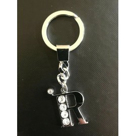 Sometheme Special Rhinestone Studded Small Alphabet Initial R Letter Keychain Key Bag Charm #100