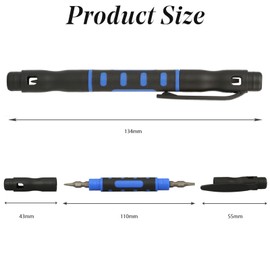 2-in-1 Compact Pocket Screwdriver Set - Portable Multi-Tool Pen with 4 Double-Ended Bits for Home Repairs, Electronics, and DIY Projects