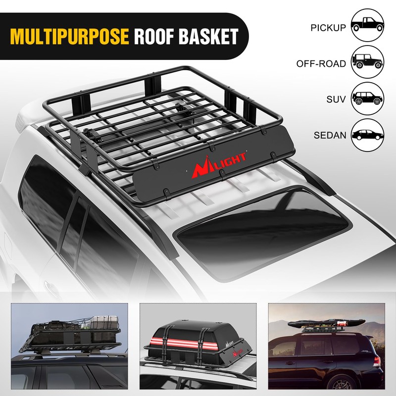 Nilight 43" x 39" x 6" Universal Roof Rack Cargo