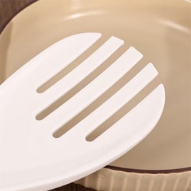 1 Pc White Jumbo Large Plastic Rice Paddle Spatula Scoop Fork-Like, Serving Spoons，Rice and Potato Servers, 10.63" (27 cm) Long