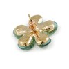 Pale Green Daisy Acrylic Stud Earrings In Gold Plating -