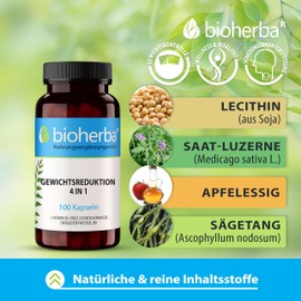 Stoffwechsel Kapseln 200 Stk. 4-in-1 Soja Lecithin Luzerne Apfelessig und Algen ideal für eine schlanke Figur von BIOHERBA