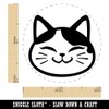 Happy Spotted Cat Face Self-Inking Rubber Stamp for Stamping Ink