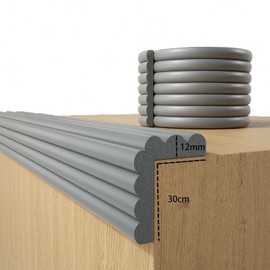 Baby Proofing Wall Corner Protector 6.56ft – Soft NBR Foam Edge Guard with Pre-Taped Adhesive, Gray