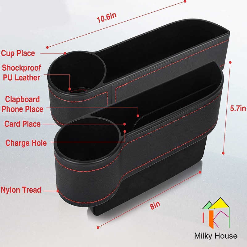 2 Set Car Seat Gap Organizer, Car Gap Filler Storage