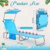 wenqik 2 Pcs Foldable Beach Lounge Chair with 360° Canopy