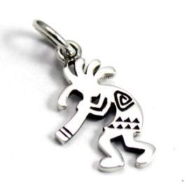 Native American Kokopelli Silver 925 Pendant Top Charm Goodvibrations Good Vibration, Sterling Silver, No Stone