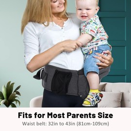 Baby Hip Carrier - Hip Seat Toddler Waist Carrier Ergonomic Hip Carrier Baby Side Belt Hip Holder with Various Pockets Fanny Pack Carrier for Newborns Infants - Single Waist Stool