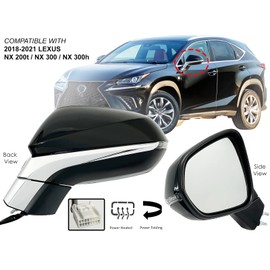 APA Replacement for Exterior Rear View Mirror 2018-2021 NX 200t 300 300h Power Heated with Signal PTM Cap Power Folding Driver Left Side 8794078012 LX1320166