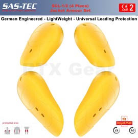 Viscoelastic Memory Foam - CE UKCA Level 2 High Performance Body Shock Protection Armour Inserts for Motorcycle Jacket Shoulders & Elbows - 4 Piece Set