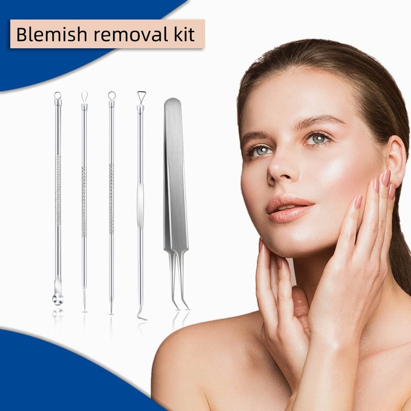 Blackhead Remover Tool Pimple Popper Tool Kit 5 Pack Blackhead
